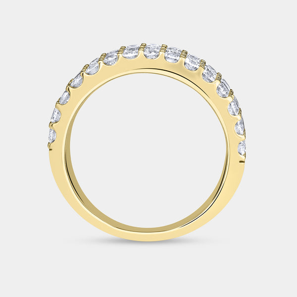 Gilded 1 and 1/2 Carat Lab-Grown Diamond Three Row U-Cut Anniversary Band