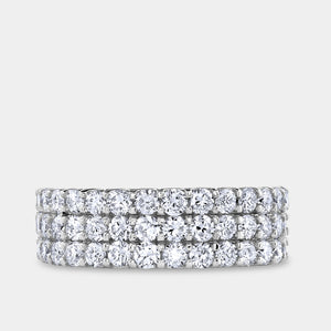 Gilded 1 and 1/2 Carat Lab-Grown Diamond Three Row U-Cut Anniversary Band