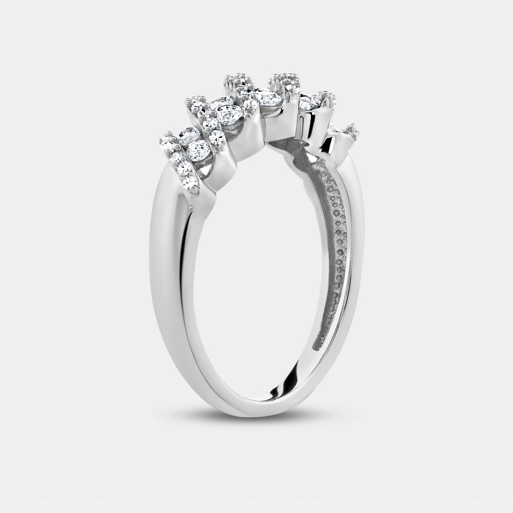 Gilded 1/2 Carat Lab-Grown Diamond Wave Setting Anniversary Band