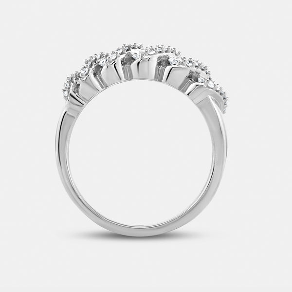 Gilded 1/2 Carat Lab-Grown Diamond Wave Setting Anniversary Band