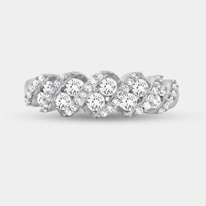 Gilded 1/2 Carat Lab-Grown Diamond Wave Setting Anniversary Band