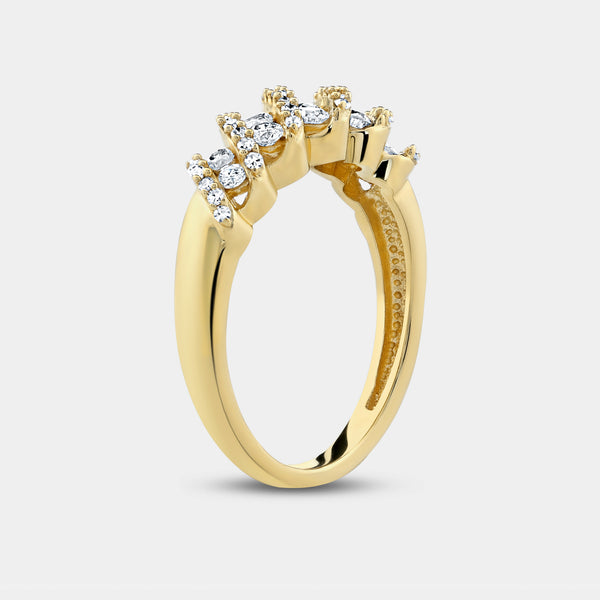 Gilded 1/2 Carat Lab-Grown Diamond Wave Setting Anniversary Band