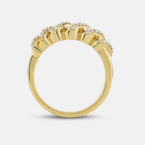 Gilded 1/2 Carat Lab-Grown Diamond Wave Setting Anniversary Band