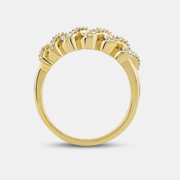 Gilded 1/2 Carat Lab-Grown Diamond Wave Setting Anniversary Band