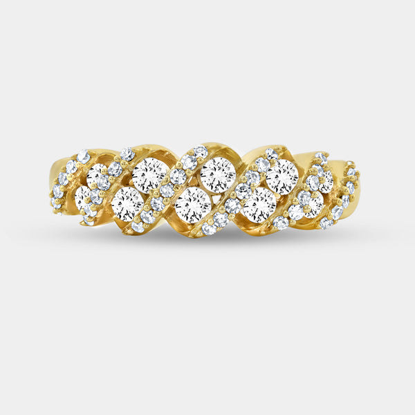 Gilded 1/2 Carat Lab-Grown Diamond Wave Setting Anniversary Band