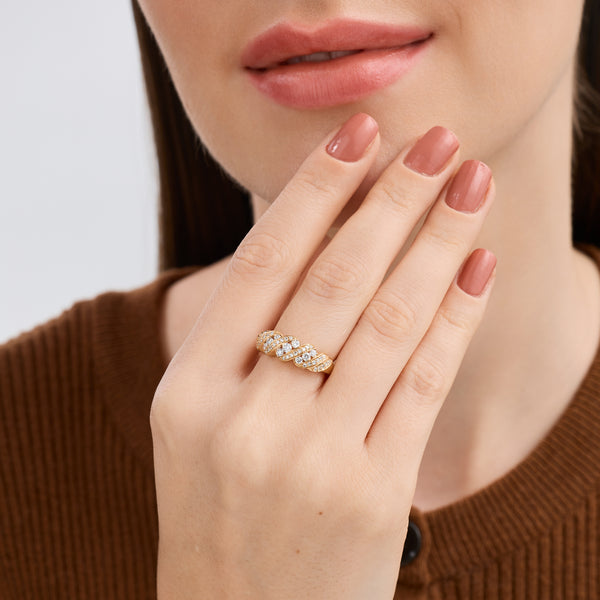 1/2 Carat Lab-Grown Diamond Wave Channel Anniversary Band — GILDED New York