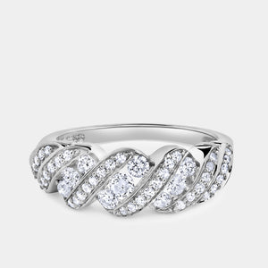 Gilded 1/2 Carat Lab-Grown Diamond Wave Channel Anniversary Band