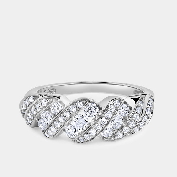 Gilded 1/2 Carat Lab-Grown Diamond Wave Channel Anniversary Band