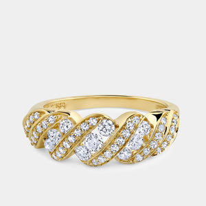 Gilded 1/2 Carat Lab-Grown Diamond Wave Channel Anniversary Band