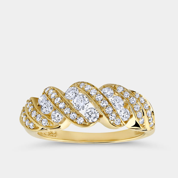 1/2 Carat Lab-Grown Diamond Wave Channel Anniversary Band — GILDED New York
