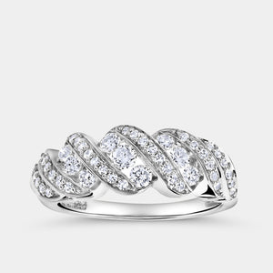 Gilded 1/2 Carat Lab-Grown Diamond Wave Channel Anniversary Band