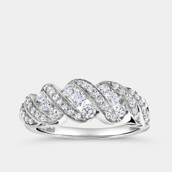 1/2 Carat Lab-Grown Diamond Wave Channel Anniversary Band — GILDED New York