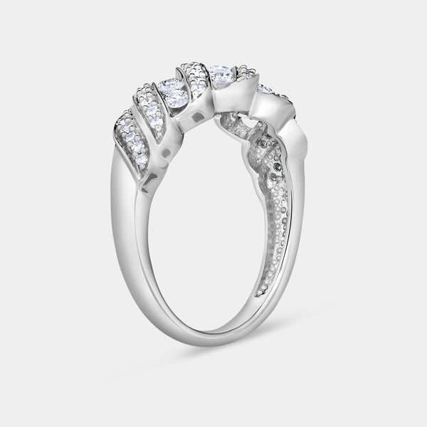 1/2 Carat Lab-Grown Diamond Wave Channel Anniversary Band — GILDED New York
