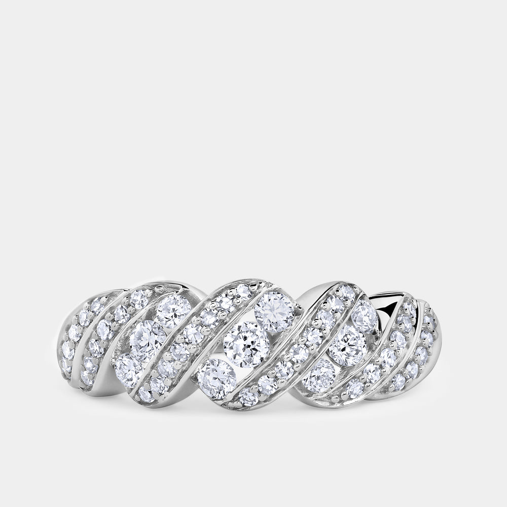 Gilded 1/2 Carat Lab-Grown Diamond Wave Channel Anniversary Band