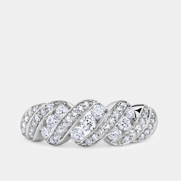 Gilded 1/2 Carat Lab-Grown Diamond Wave Channel Anniversary Band