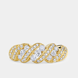 Gilded 1/2 Carat Lab-Grown Diamond Wave Channel Anniversary Band