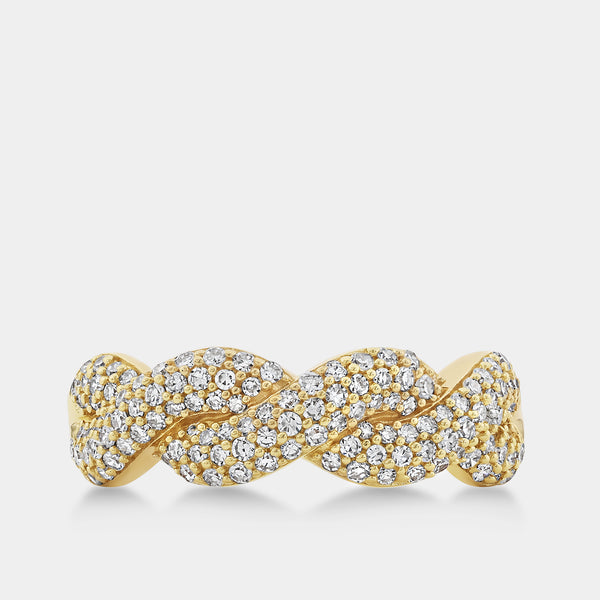 1/2 Carat Lab-Grown Diamond Pavé Twist Anniversary Band — GILDED New York