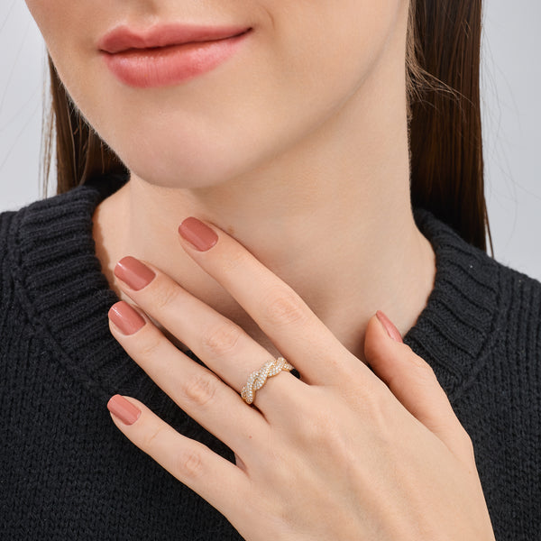 1/2 Carat Lab-Grown Diamond Pavé Twist Anniversary Band — GILDED New York