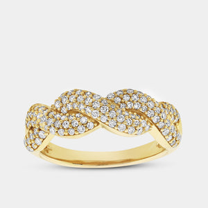 Gilded 1/2 Carat Lab-Grown Diamond Pavé Twist Anniversary Band