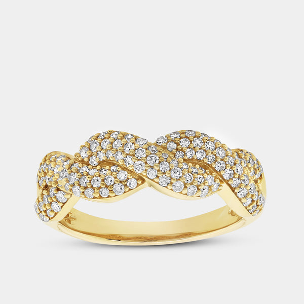 1/2 Carat Lab-Grown Diamond Pavé Twist Anniversary Band — GILDED New York