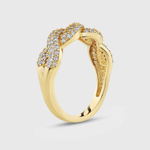 Gilded 1/2 Carat Lab-Grown Diamond Pavé Twist Anniversary Band