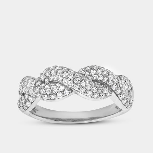 Gilded 1/2 Carat Lab-Grown Diamond Pavé Twist Anniversary Band