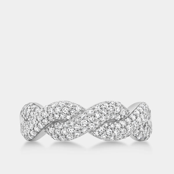 Gilded 1/2 Carat Lab-Grown Diamond Pavé Twist Anniversary Band