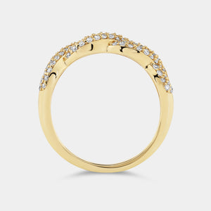 Gilded 1/2 Carat Lab-Grown Diamond Pavé Twist Anniversary Band