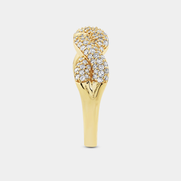 Gilded 1/2 Carat Lab-Grown Diamond Pavé Twist Anniversary Band