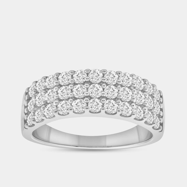 1 Carat Lab-Grown Diamond Three-Row Scallop-Set Anniversary Band — GILDED New York