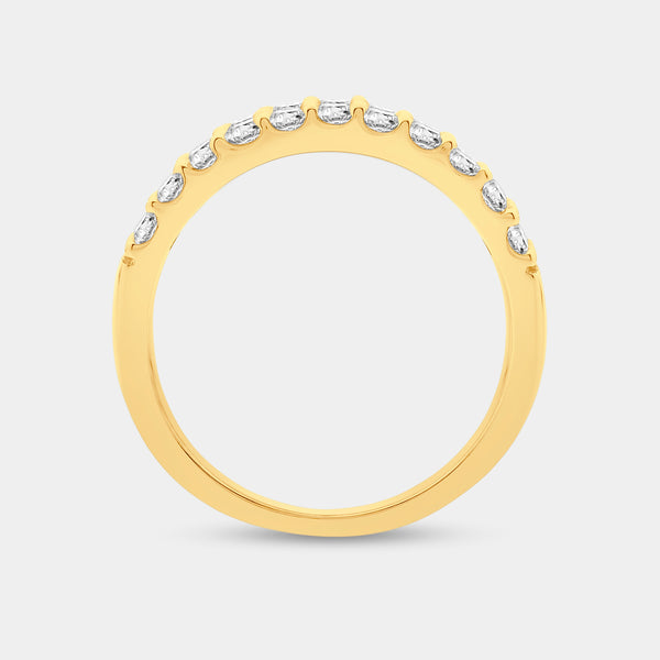 1 Carat Lab-Grown Diamond Three-Row Scallop-Set Anniversary Band — GILDED New York