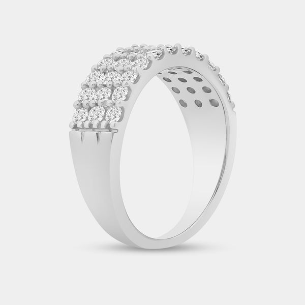 1 Carat Lab-Grown Diamond Three-Row Scallop-Set Anniversary Band — GILDED New York