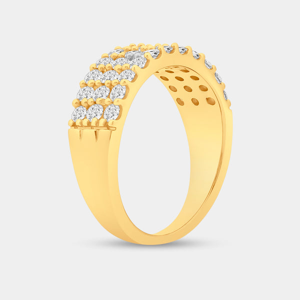 1 Carat Lab-Grown Diamond Three-Row Scallop-Set Anniversary Band — GILDED New York