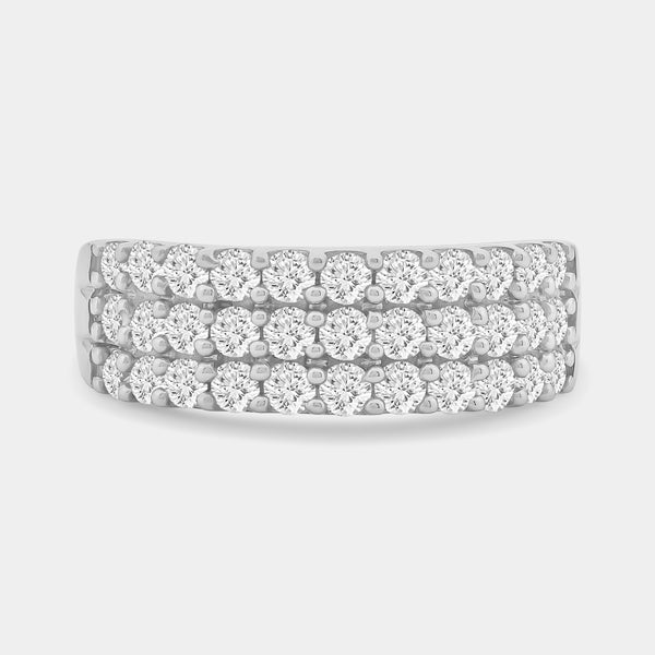 1 Carat Lab-Grown Diamond Three-Row Scallop-Set Anniversary Band — GILDED New York