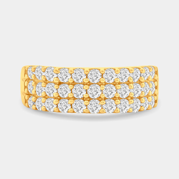 1 Carat Lab-Grown Diamond Three-Row Scallop-Set Anniversary Band — GILDED New York