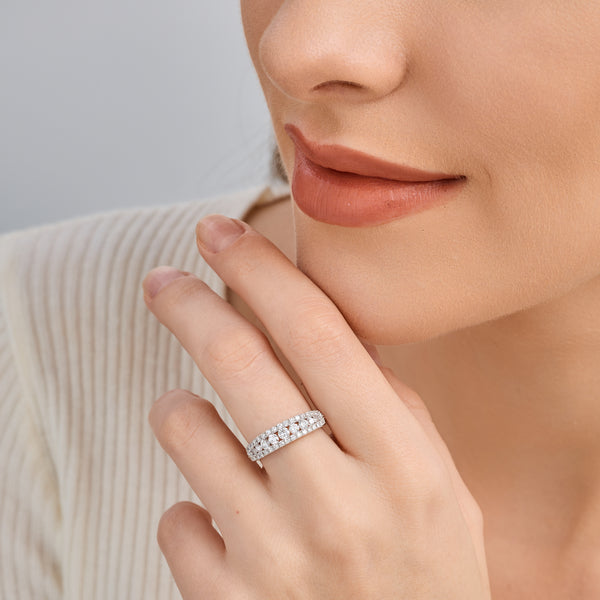 3/4 Carat Lab-Grown Diamond One Row Combination of Channel and Prong-Set Anniversary Band — GILDED New York