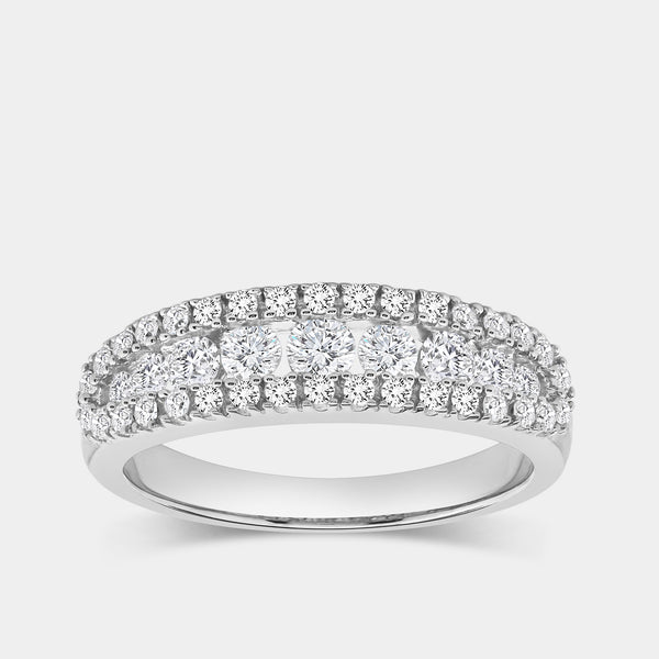 3/4 Carat Lab-Grown Diamond One Row Combination of Channel and Prong-Set Anniversary Band — GILDED New York