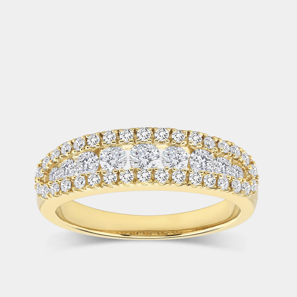 3/4 Carat Lab-Grown Diamond One Row Combination of Channel and Prong-Set Anniversary Band — GILDED New York