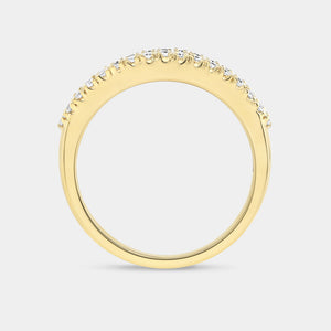 Gilded 3/4 Carat Lab-Grown Diamond One Row Combination of Channel and Prong-Set Anniversary Band