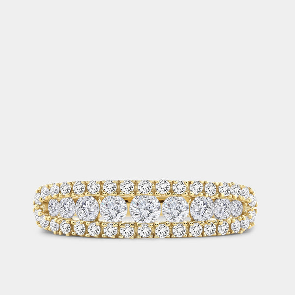 3/4 Carat Lab-Grown Diamond One Row Combination of Channel and Prong-Set Anniversary Band — GILDED New York