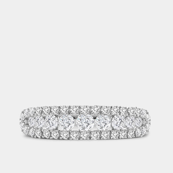 3/4 Carat Lab-Grown Diamond One Row Combination of Channel and Prong-Set Anniversary Band — GILDED New York