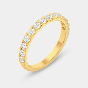 Gilded 3 and 1/2 Carat Lab-Grown Diamond Engagement Ring Set with a Round-Shaped Center and a Cushion Halo