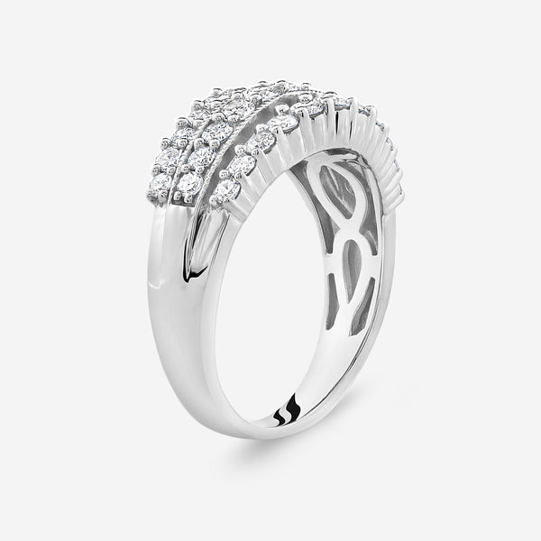 Gilded 1 Carat Lab-Grown Diamond Three-Row Milgrain Boat-Shaped Anniversary Band