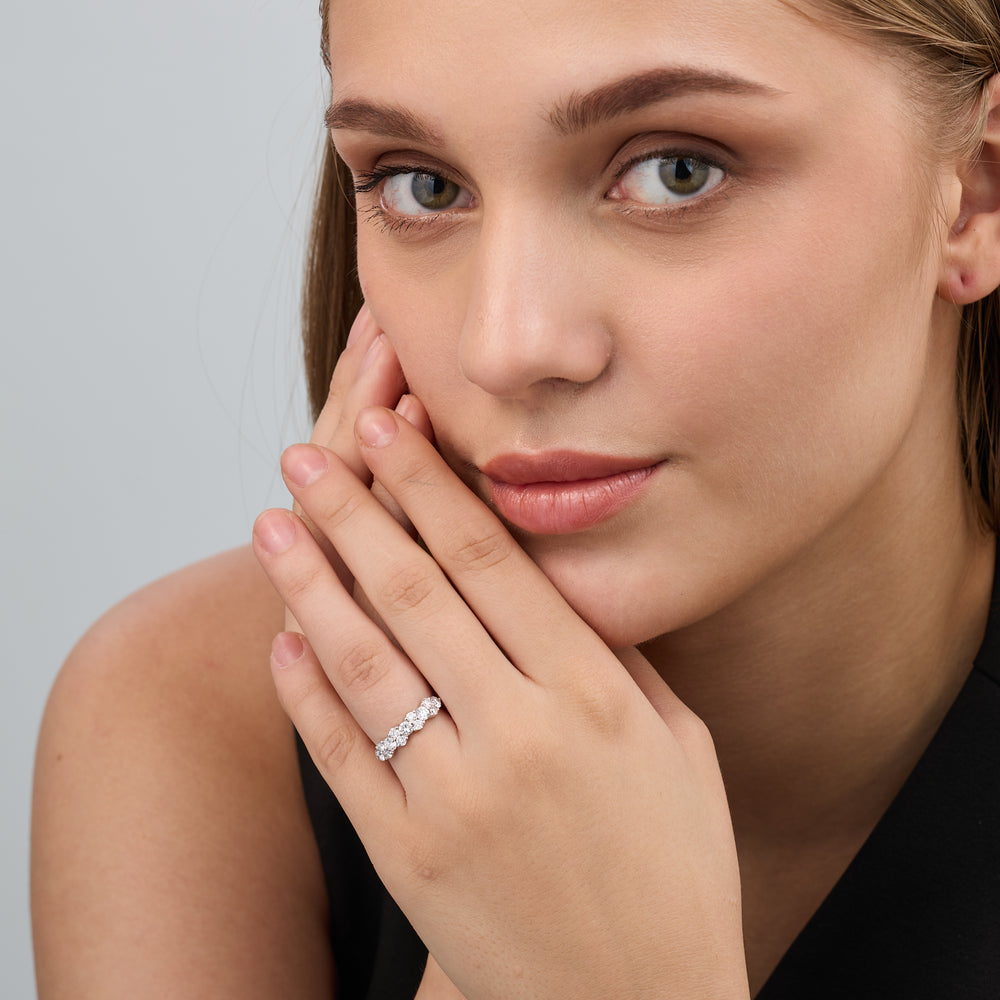 1 Carat Lab-Grown Diamond Round-Shaped Multi-Stone Wedding Band — GILDED New York