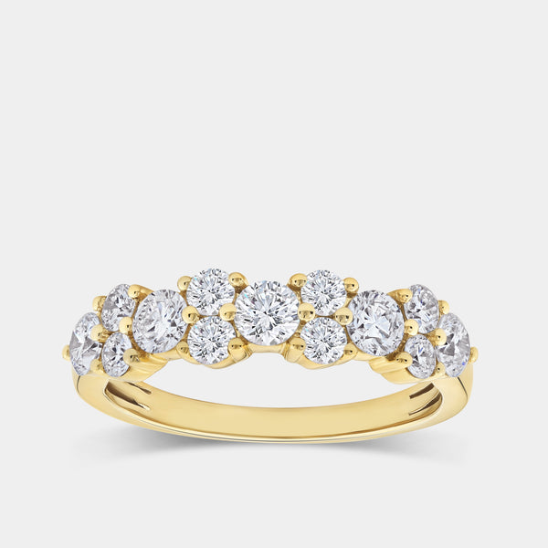 1 Carat Lab-Grown Diamond Round-Shaped Multi-Stone Wedding Band — GILDED New York