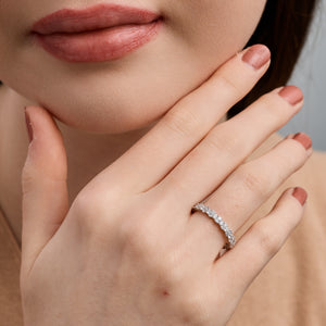 Gilded 1 Carat Lab-Grown Diamond Two Plus One Eternity Ring