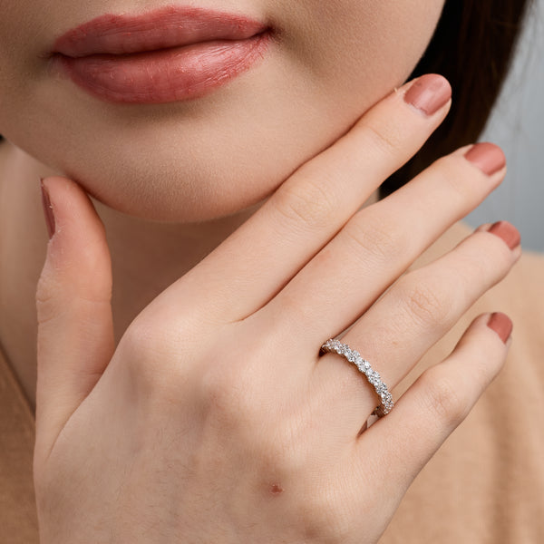 Gilded 1 Carat Lab-Grown Diamond Two Plus One Eternity Ring