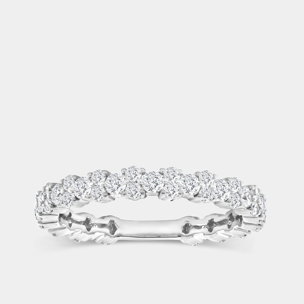 Gilded 1 Carat Lab-Grown Diamond Two Plus One Eternity Ring