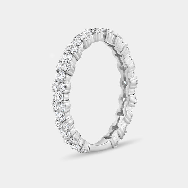 Gilded 1 Carat Lab-Grown Diamond Two Plus One Eternity Ring