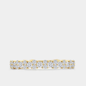 Gilded 1 Carat Lab-Grown Diamond Two Plus One Eternity Ring